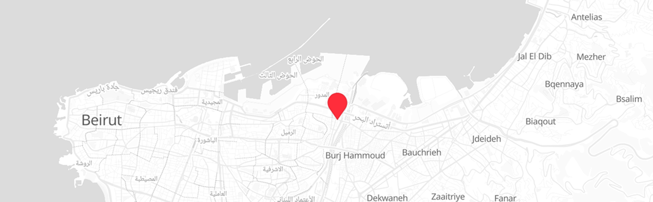 Map showing Markhaus location in Beirut